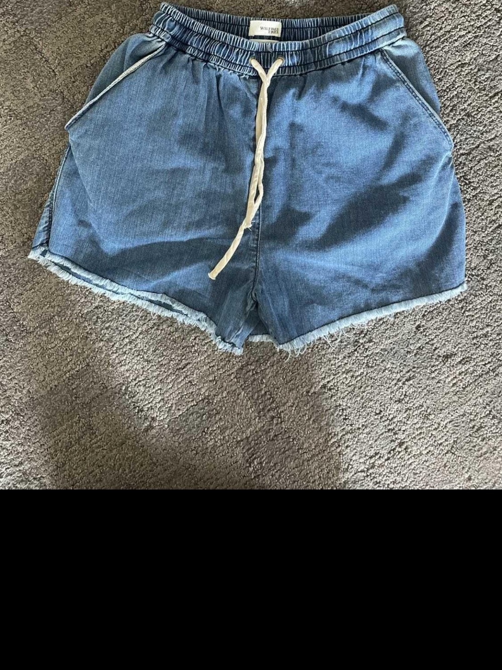 Wilfred Blue Denim Drawstring Shorts